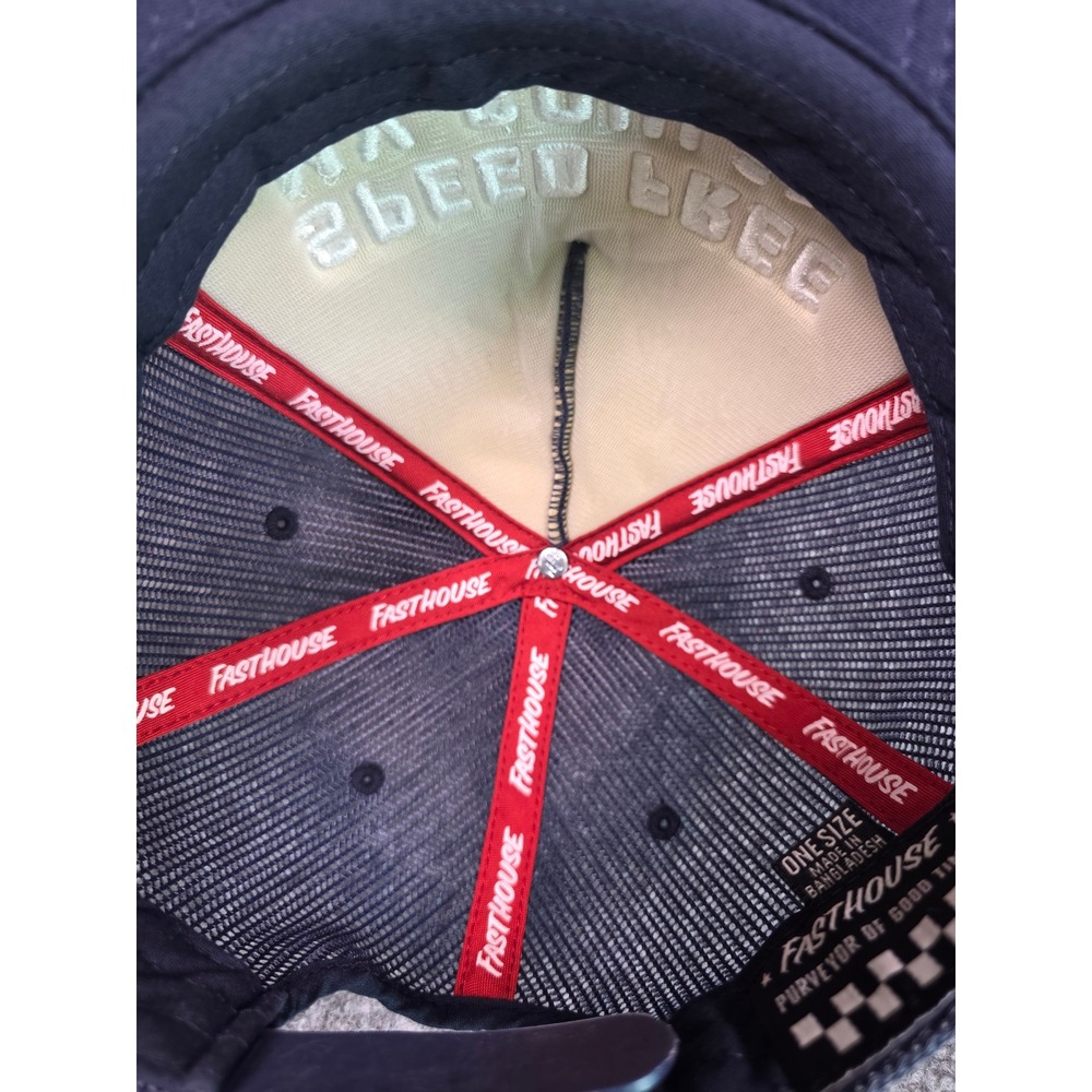 Fasthouse Trucker Hat Mens OS Navy Blue Speed Free My Soul Snapback Foam Mesh - Picture 7 of 8